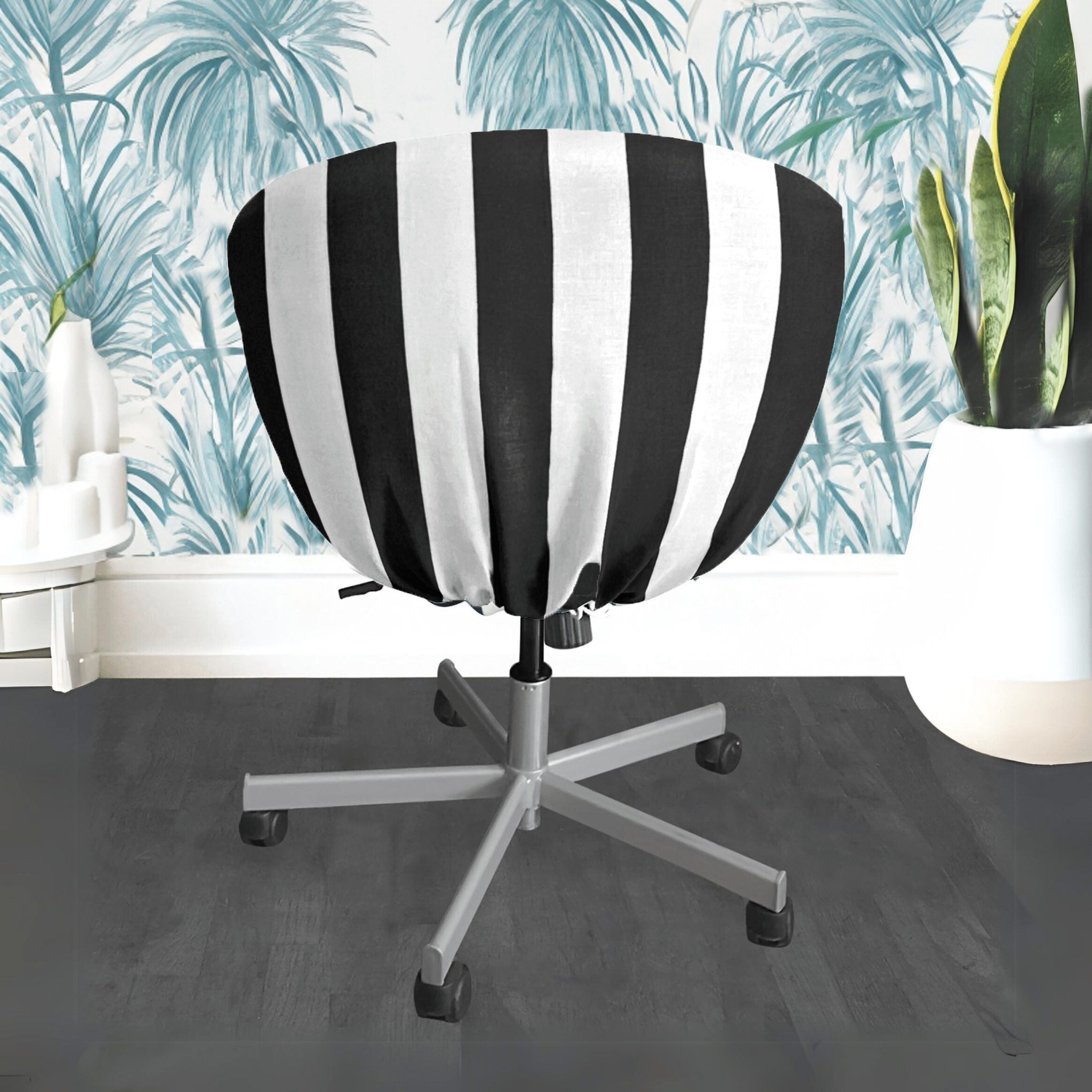Rockin Cushions IKEA Skruvsta IKEA SKRUVSTA Chair Slip Cover, Black Cabana Stripe